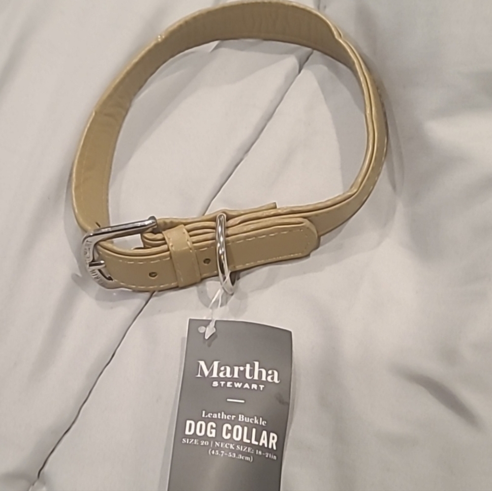 ❤️10/$10 Martha Stewart Tan Leather Dog Collar Brand New